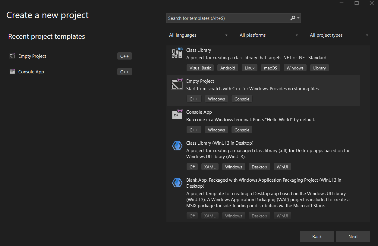 Visual Studio Project Setup